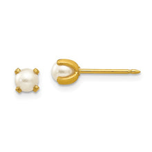 Load image into Gallery viewer, 14K Yellow Gold Simulated Pearl Ear Piercing Kit