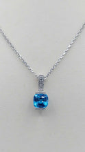 Load image into Gallery viewer, Blue Topaz Estate Necklace - 10K White Gold