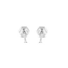 Load image into Gallery viewer, Mini Hex Stud Earrings White CZ -Chloe and Lois