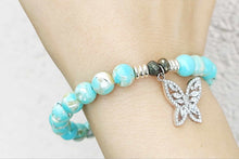 Load image into Gallery viewer, "Butterfly CZ" Silver Charm Bracelet - TJazelle
