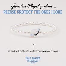 Load image into Gallery viewer, Guardian Angel Holy Water Stretch Bracelet in Pearl