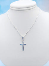 Load image into Gallery viewer, Petite Flat Cross Necklace - Sterling Silver