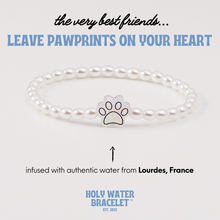 Load image into Gallery viewer, Pawprint Holy Water Stretch Bracelet in Pearl