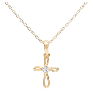 Children’s Infinity Cross 14K Gold-Plated Necklace