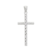 Load image into Gallery viewer, 14K White Gold Diamond Cut/ Polished Reversible Cross