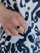 Load image into Gallery viewer, Onyx &amp; Diamond Ring -  14K White Gold
