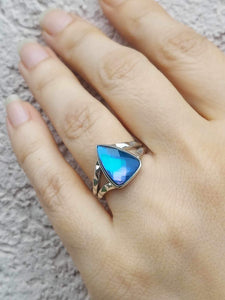 Quartz and Blue Mother of Pearl Fusion Ring - Colore SG