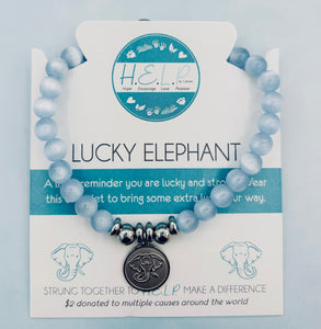 TJazelle H.E.L.P Lucky Elephant Charm Bracelet
