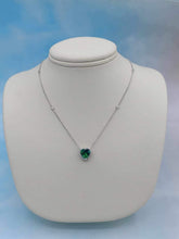 Load image into Gallery viewer, Green Heart Necklace - Sterling Silver