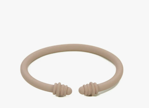 Matte Khaki Smooth Cable Cuff Bracelet