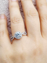 Load image into Gallery viewer, Iridescent CZ Halo Ring - Sterling Silver