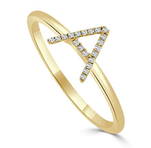 Load image into Gallery viewer, Diamond Initial Ring - 14K Gold