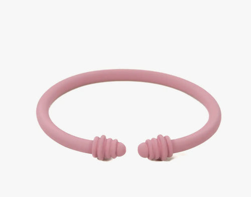 Matte Mauve  Pink Smooth Cable Cuff Bracelet