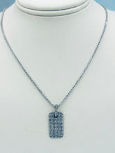 Load image into Gallery viewer, Diamond Dog Tag on Sparkly Wheat Chain - 14K White Gold