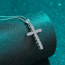 Load image into Gallery viewer, Moissanite Cross Pendant Necklace in 925 Sterling