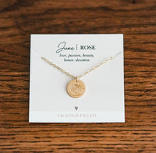 Load image into Gallery viewer, Birth Flower Necklace- Gold Filled