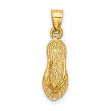 Load image into Gallery viewer, Flip Flop Pendant - 14k 3D Polished And Textured
