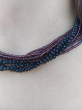 Load image into Gallery viewer, Maroon and Black Magnetic Murano Glass Necklace