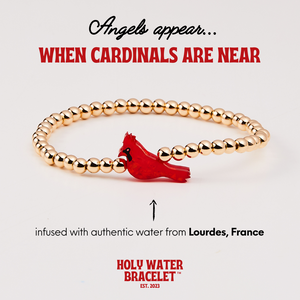 Cardinal Holy Water Stretch Bracelet in Gold