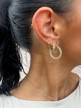 Load image into Gallery viewer, Fancy Ice Hoops - 14K Yellow &amp; White Gold