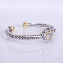 Load image into Gallery viewer, Cable Station Heart Bangle