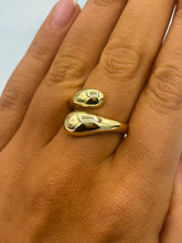 Load image into Gallery viewer, High-Polished Puffed Bypass Ring - Gold Plated