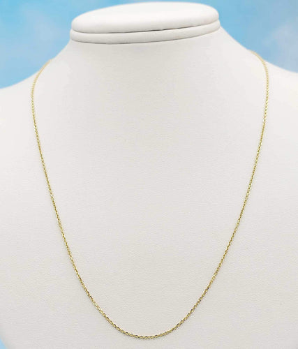 Thin Adjustable Cable Chain - 14K Yellow Gold