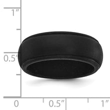 Load image into Gallery viewer, Black Silicone 8mm Ridged Edge Band