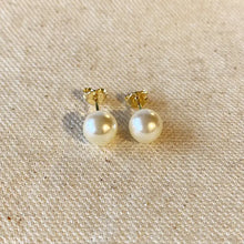 Load image into Gallery viewer, 18k Gold Filled 8mm Classic Pearl Stud