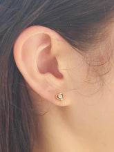 Load image into Gallery viewer, Heart Diamond Estate Stud Earrrings - 14K Gold