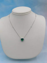 Load image into Gallery viewer, Green Heart Necklace - Sterling Silver