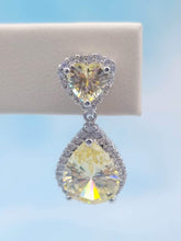 Load image into Gallery viewer, Yellow CZ Heart Drops - Sterling Silver