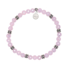 Load image into Gallery viewer, Silver with Pink Crystal Charity Soul Stacker - TJazelle Jimmy Fund Charity Bracelet