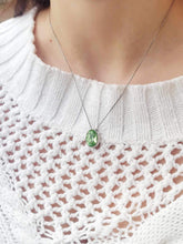 Load image into Gallery viewer, Oval Peridot Pendant Necklace - Sterling Silver