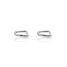 Load image into Gallery viewer, CZ Diamond Mini Rectangle Hoop Earrings