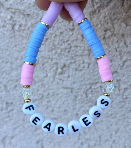 “Fearless” Heishi Stretch Bracelet -Kids