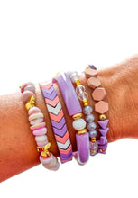 Load image into Gallery viewer, Cotton Candy Purple and Pink $10 Stretch Bracelet