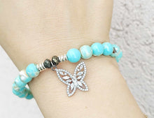 Load image into Gallery viewer, "Butterfly CZ" Silver Charm Bracelet - TJazelle