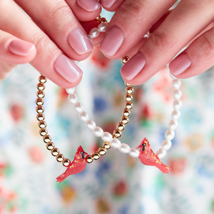 Cardinal Holy Water Stretch Bracelet in Gold