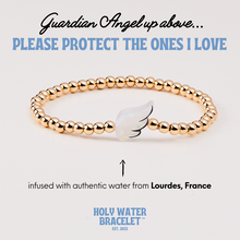 Load image into Gallery viewer, Guardian Angel Holy Water Stretch Bracelet in Gold