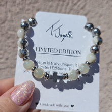 Load image into Gallery viewer, Cross on Silver Dipped Moonstone &amp; Moonstone Exclusive Bracelet - TJazelle &amp; Marie's