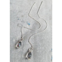 Load image into Gallery viewer, Crystal Briolette Threader Earrings - Clear AB
