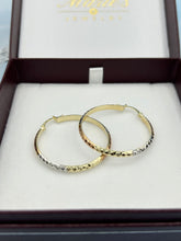 Load image into Gallery viewer, Tri Color Hoop Earrings - 14K Gold