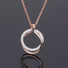Load image into Gallery viewer, Rose Gold Plated Swarovski Curved Necklace
