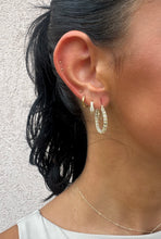 Load image into Gallery viewer, Fancy Ice Hoops - 14K Yellow &amp; White Gold