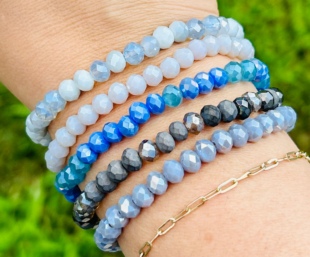 Blue Liza Stretch Bracelets