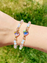 Load image into Gallery viewer, 8 Inch Heart Opal &amp; Pink Beaded Bracelet - Stash