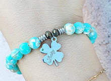 Load image into Gallery viewer, "Lucky Clover" Silver Charm Bracelet - TJazelle