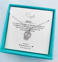 Load image into Gallery viewer, Skull CZ Sterling Silver Necklace - TJazelle