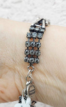 Load image into Gallery viewer, Russian Silver Flapper Bracelet - Gray Crystal - Alex and Ani